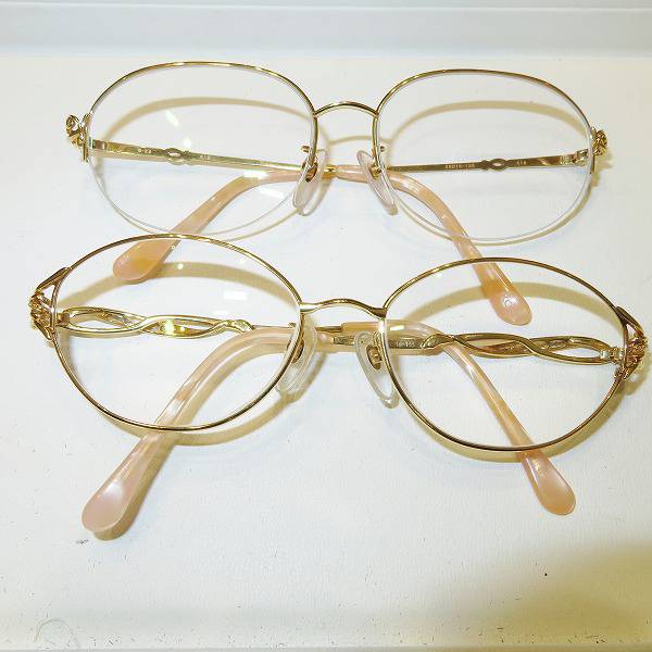 K14wg メガネ ジュエリー眼鏡　高価トリリアントカット天然ダイヤ k18サングラス/メガネ