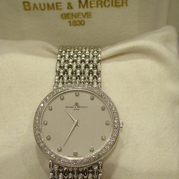 ボーム＆メルシエ BAUME&MERCIER K18WG 12Pダイヤ メンズ時計 お買取り ...