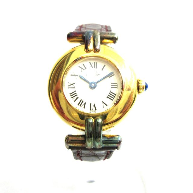カルティエ マストコリゼ クォーツ 925 ホワイト文字盤 レディース腕時計 不動品