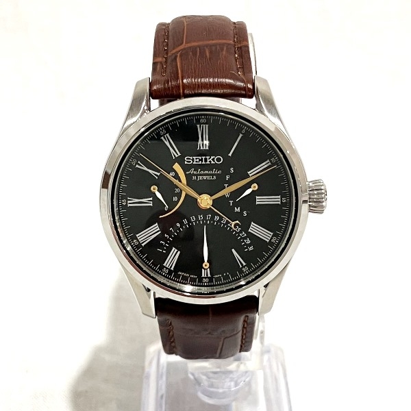 セイコー プレザージュ 6R24-00F0 自動巻 ブラック文字盤 時計 腕時計 メンズ