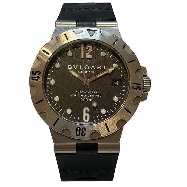 ブルガリ ディアゴノ スクーバ SD38S ラバーベルト 自動巻 時計 腕時計 メンズ
