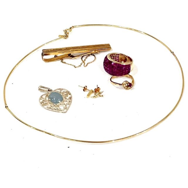 【お買取り参考例】K18ピアス、指輪、タイピン、首飾り、シルバー925ペンダントトップお買取り