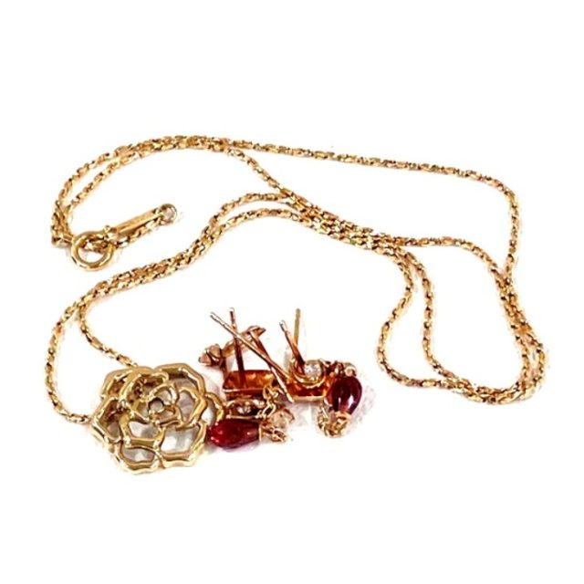 K18ネックレス3.4ｇ、Ｋ10ピアスなどまとめて1.0ｇ、お買取り