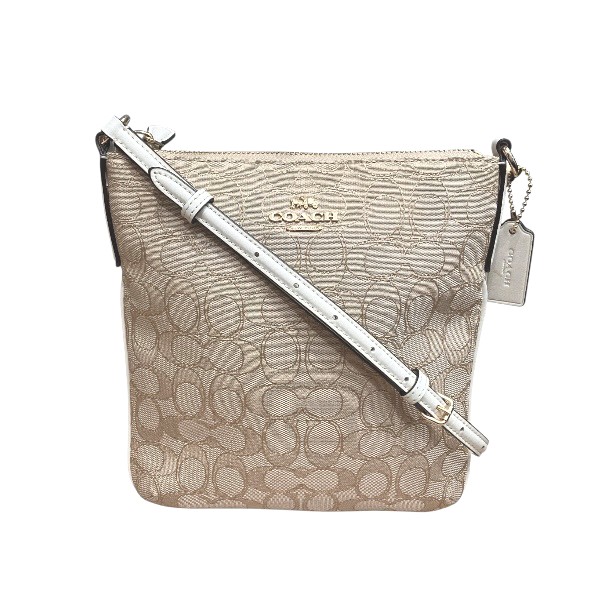 コーチ シグネチャー F58421 キャンバス×レザー バッグ ショルダーバッグ レディース 美品