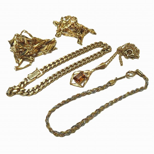 K18　コンビ　ブレス　ネックレス