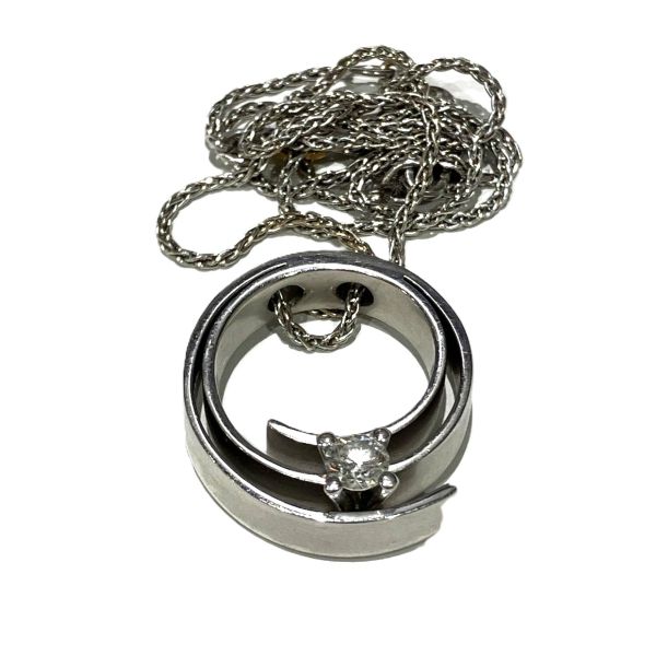 K18WGダイヤネックレス