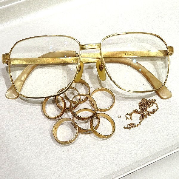 K18　メガネ　指輪　ネックレス